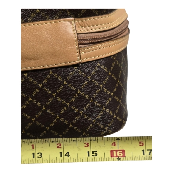 LA TOUR  EIFFEL Signature Brown Carry On Duffel Dome Traveler Canvas Leather - Picture 9 of 16
